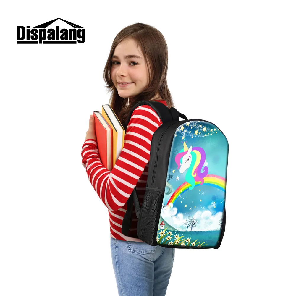 Personalize seu próprio logotipo de design Backpacks Lápis Lunches de Conjunto para alunos primários filhos adorável unicórnio bookbag gir240r