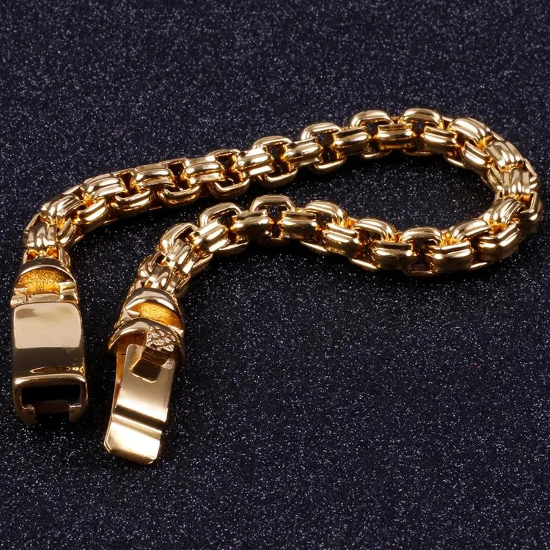 Men's Friendship Bracelets 2022 Gold Black Stainless Steel For Men Friends Bracelete Classic JewelryLink Chain LinkLink Link307v