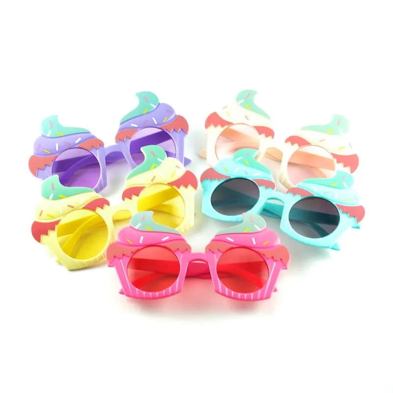 Śliczne dzieci okulary przeciwsłoneczne Lody Kształt Kolorowe okulary przeciwsłoneczne UV400 dla chłopca i dziewczyn 5 kolorów Whole212l
