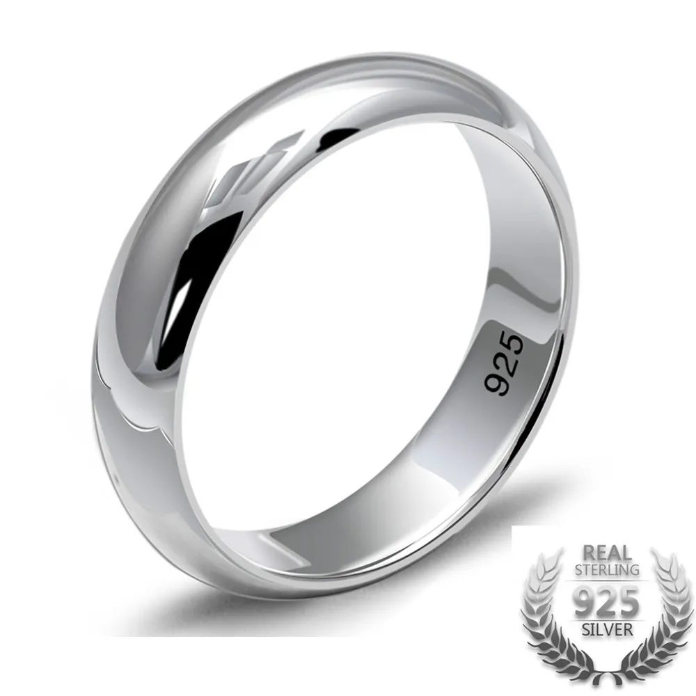 Bagues de Couple classiques simples en argent Sterling 925 massif, bague d'amour brillante pour femmes et hommes, bijoux de mariage 9361790