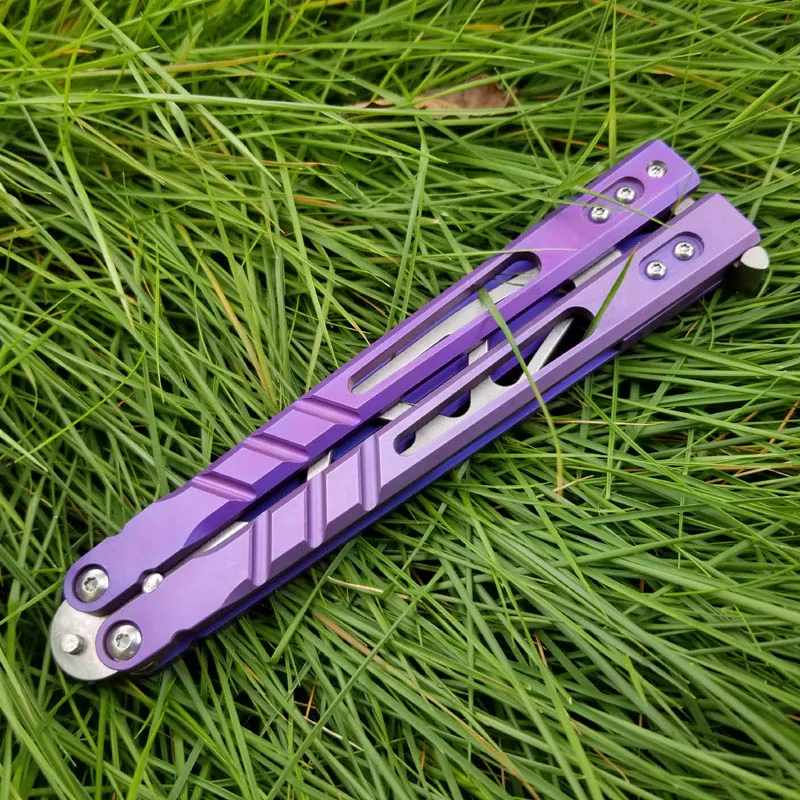 3 cores BRS Alpha Beast AB Areia Titânio Punho D2 Lâmina Borboleta Trainer Faca Bucha Sistema -Balançando Pocket Knife245i 910