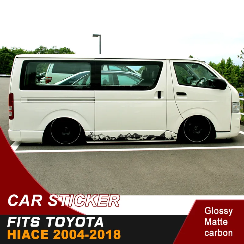 Car decals mountain stripe side door graphic vinyl car sticker fit for toyota hiace 2004-2018