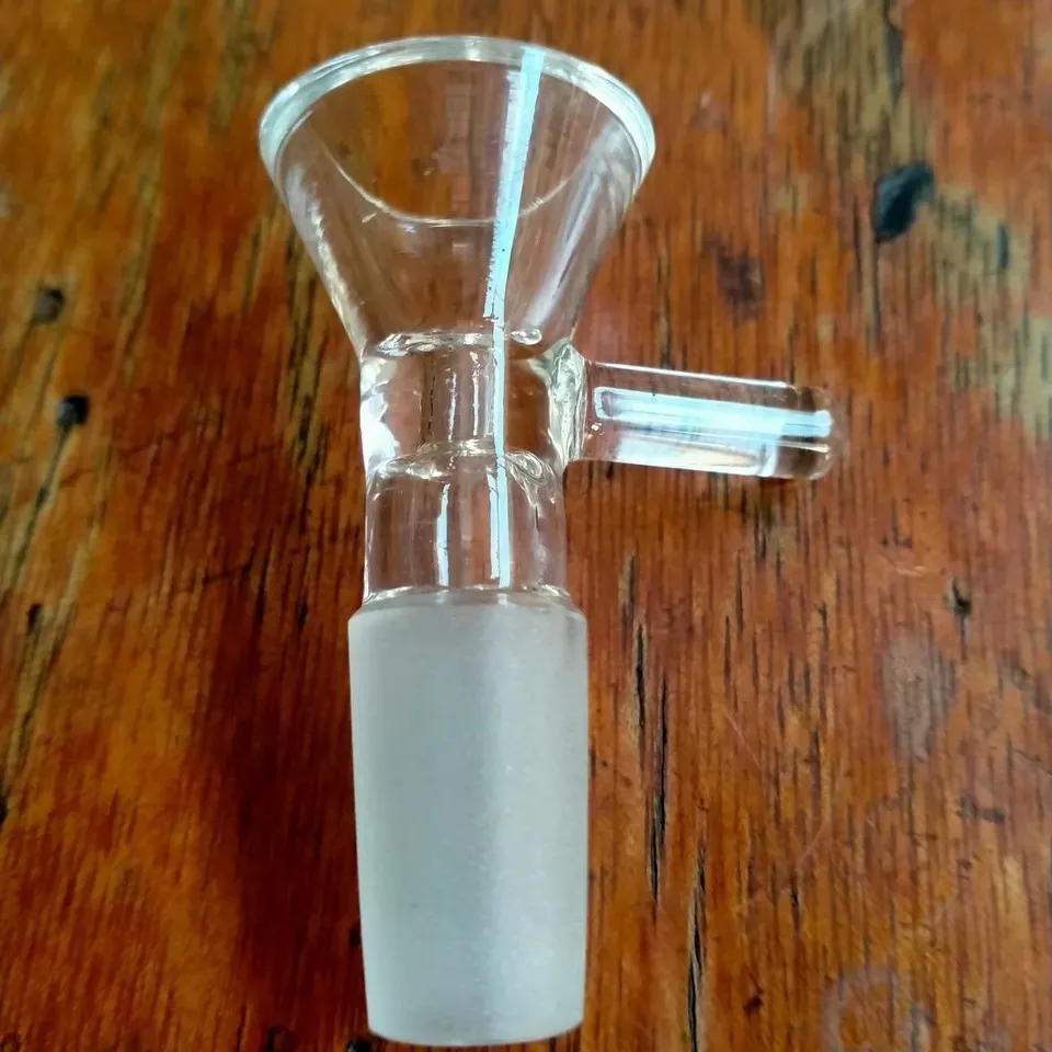 Bongs Plates-formes pétrolières Conduites d'eau Bols en verre Entonnoir 10mm 14mm 18mm 19mm Verres à joint mâle Bol Pipe à fumer