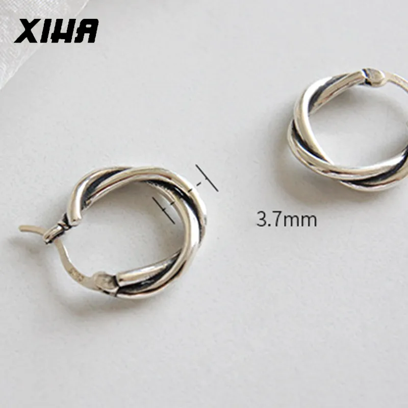 925 Sterling Silber Creolen für Frauen Sommer Trend Runde Ohrring Ohr Piercing Koreanische Huggie Mode Schmuck 200924255N