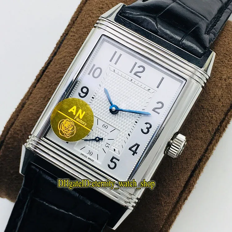 Versión superior ANF Reverso Flip en ambos lados Zona horaria dual 2438522 Esfera blanca Cal 854A 2 Reloj mecánico de cuerda manual para hombre Flip Wa181w