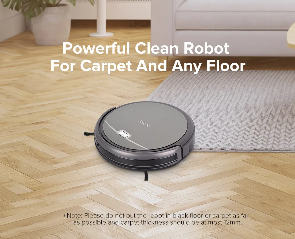 ILIFE A4s Robot Vacuum Cleaner Powerful Suction For Thin Carpet