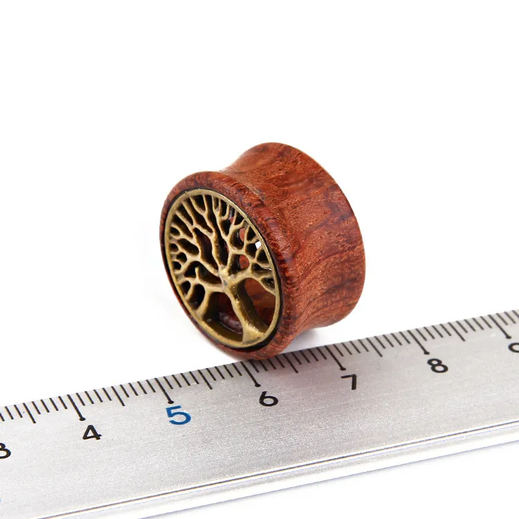 Retro tree of life wood Ear Gauges Flesh Tunnels Plugs Expander Stretcher Ear Piercing Jewelry for men women jewelry will and sandy new