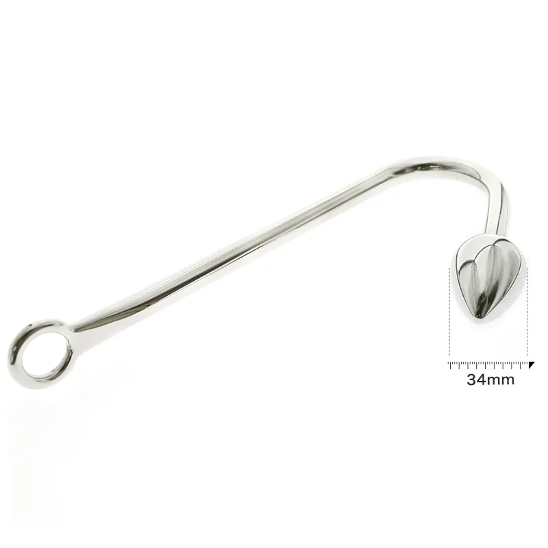New Replaceable Stainless steel anal hook with beads hole metal butt plug anus fart putty slave Prostate Massager BDSM toys3678780