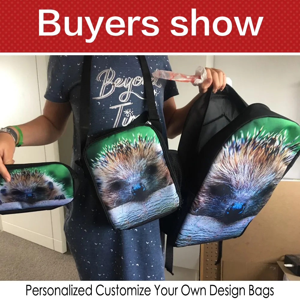 Customize Your Own Design Logo Backpacks Pencil Case Lunch Bags Set For Primary Students Children Lovely Unicorn Bookbag Gir281N