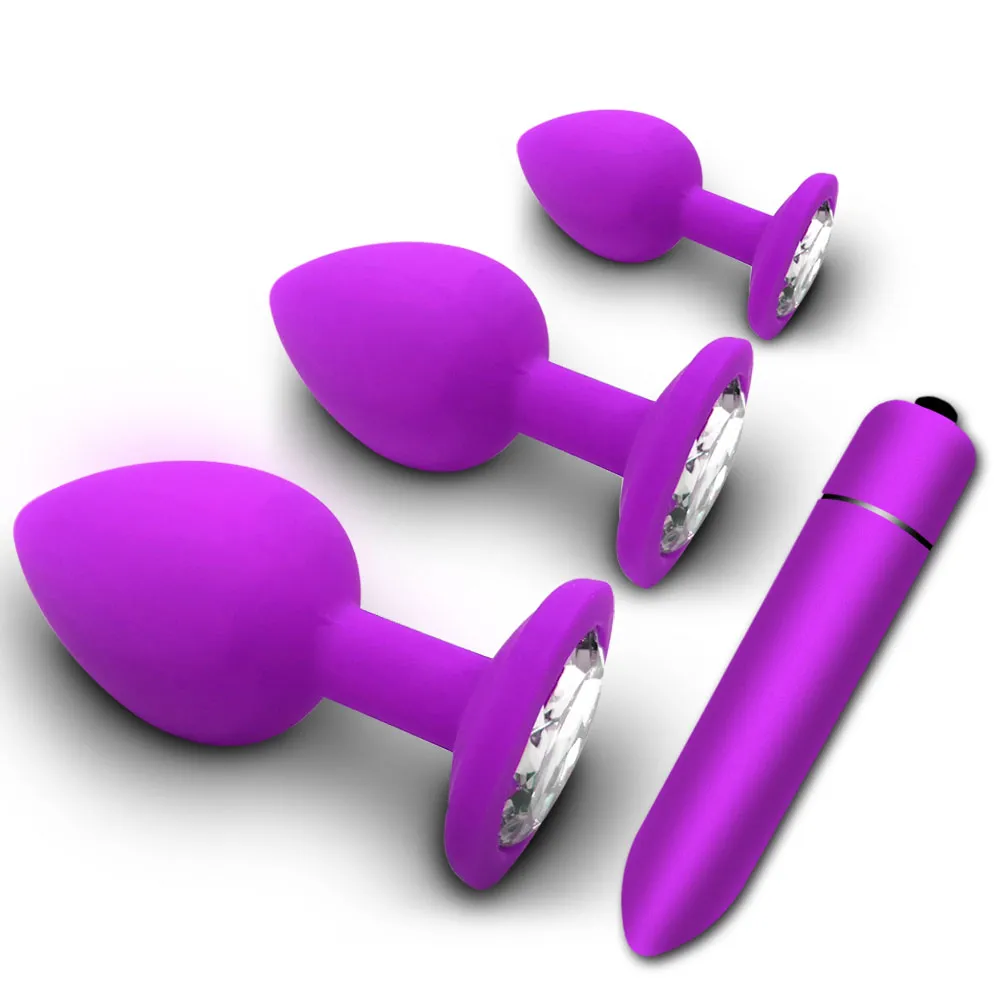 quality/ Set Doux Silicone Anal Butt Plug Masseur De La Prostate Adulte Gay Produits Anal Plug Érotique Bullet Vibrateur Sex Toys pour couple