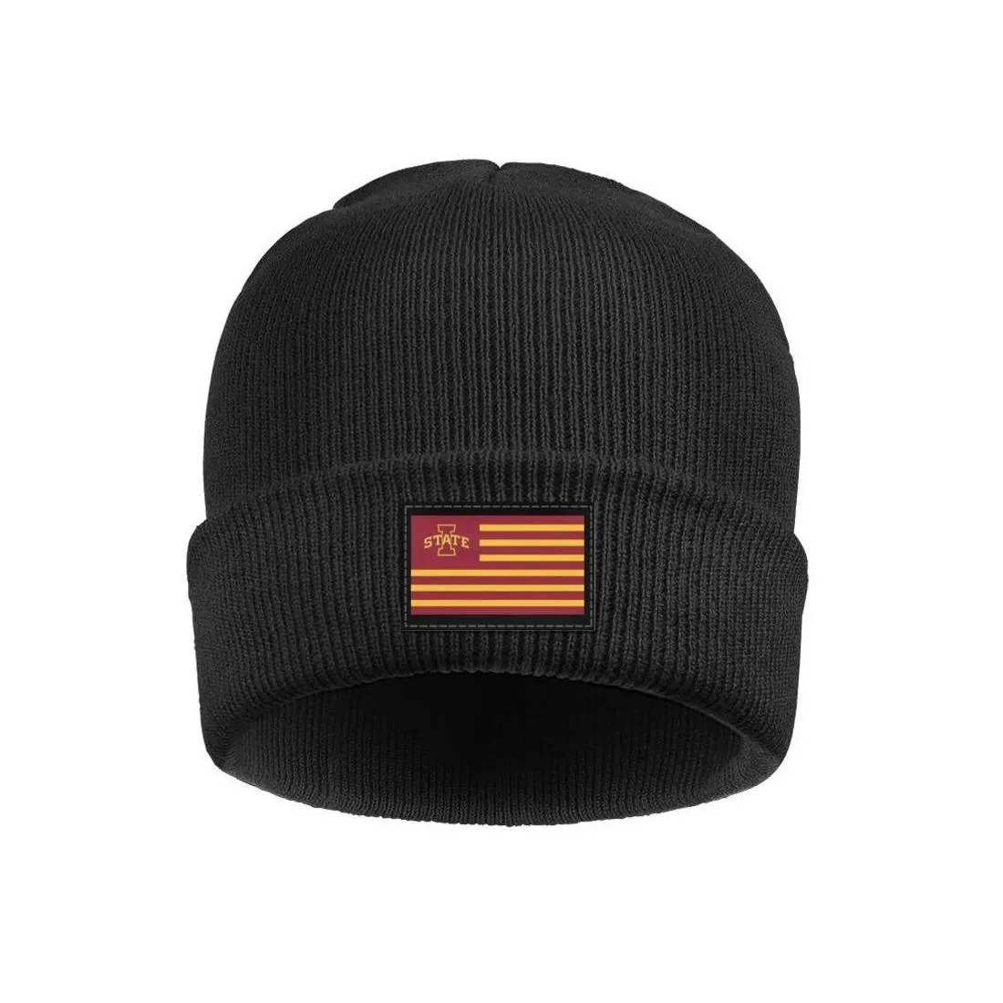 Moda Iowa State Cyclones 3d Effect Flag Logo Slouchy Beanie Hats Street Dancing football logo nero Distressed Black Camouflage350C