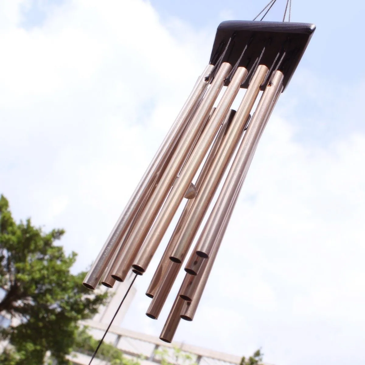 Bois et Métal Aeolian Bells Hanging 16 Tubes Carillons éoliens Yard Garden Outdoor Living Windchimes Home Decor Cadeau de Noël Y200903