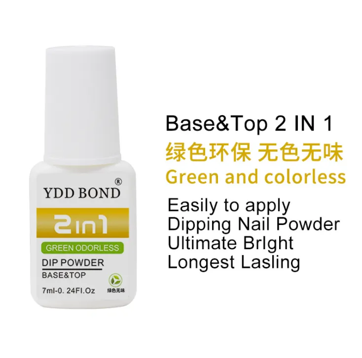 New nail art gel 2in 1 BaseTop fourstep gel 10ML nail art infiltration dip powder desiccator nail brush activator1730400