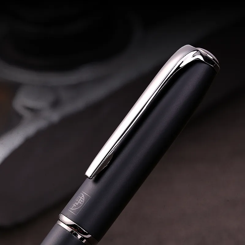 Picasso Pimio Black Metal Fountain Pen Titanium Black Fbent Nib 0510mm Matt Barrel Presentlåda Utmärkt Business Office Set Y209852791