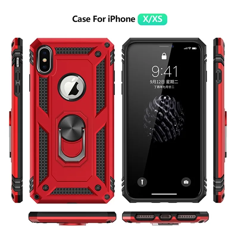 Armor Drop-Probroof TPU PC Case لـ iPhone XS MAX X 10 XR 6 6S 7 8 PLUS