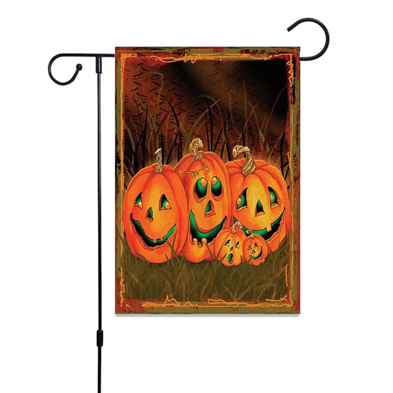 Drapeaux de jardin d'Halloween Impression double face du drapeau de fête d'Halloween Polyester 9 styles Impressions Décoration de jardin FlagT3I5986