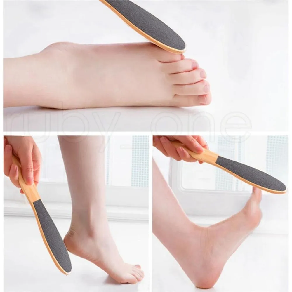 Groothandel Hout Voet Huid Voet Schoon Scruber Hard Skin Remover Pedicure Borstel Gezonde Dode Huid Remover Voetverzorging Nail tool Voetraspen