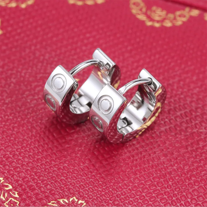 Love Earrings women's Ear-Cuff Earring Crystal Rose Gold stud Stainless steel Fashion Jewelry without box260Z