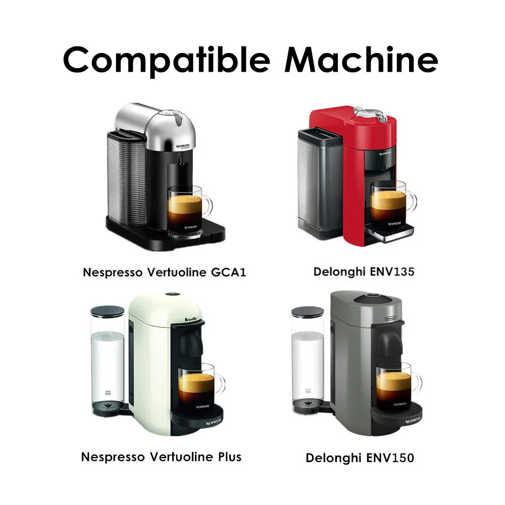 Capsule réutilisable en acier inoxydable, compatible avec les dosettes rechargeables Nespresso Vertuoline Vertuo, qualité alimentaire écologique C1030244T
