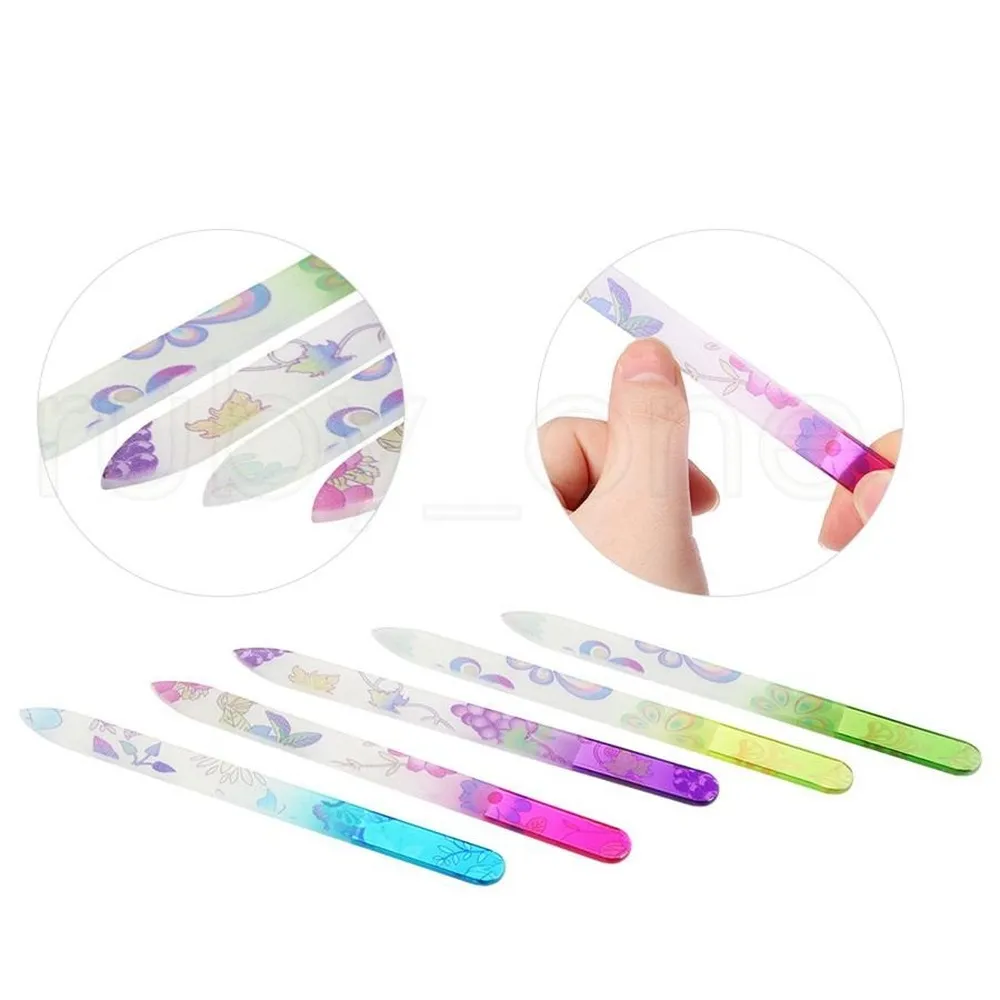 DHL / Set Glas Nagel-Dateien Nail Art Design Sanding Shaper Maniküre Kit Limas de Vidrio Para Unas Crystal File Tool Set Glas Nageldateien