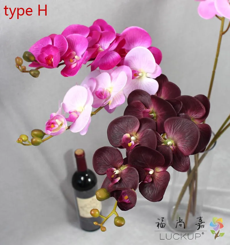 1 tige Real Touch Latex papillon artificiel orchidée papillon fleur d'orchidée pour la nouvelle maison maison mariage Festival décoration F472 C0924246a