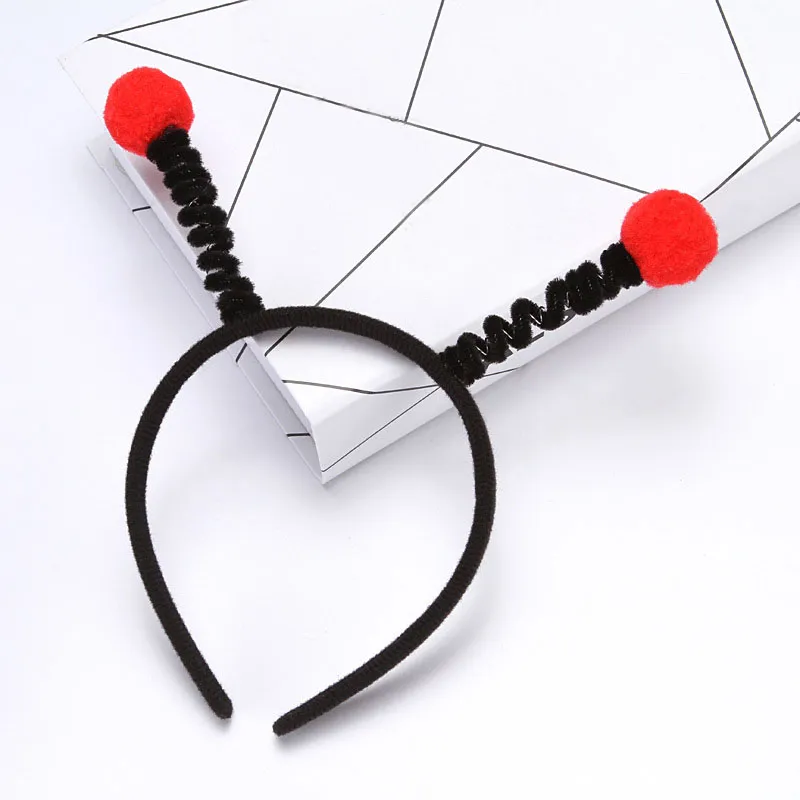 Acessórios de cabelo menino menina crianças bonito abelha joaninha alienígena antena headband adorável bola de pelúcia hoop halloween festa de aniversário gift13164