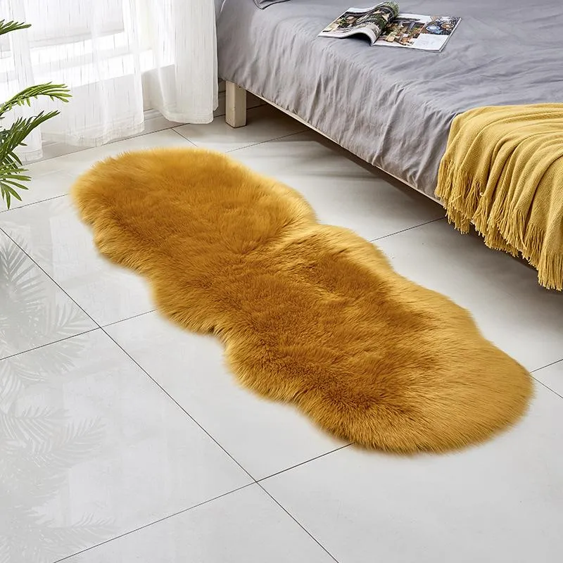 Living Room Plush Floor Rugs Mats Kids Room Faux Fur Area Rug Carpet Solid Fluffy Soft Shaggy Carpet Artificial Sheepskin Hairy285e