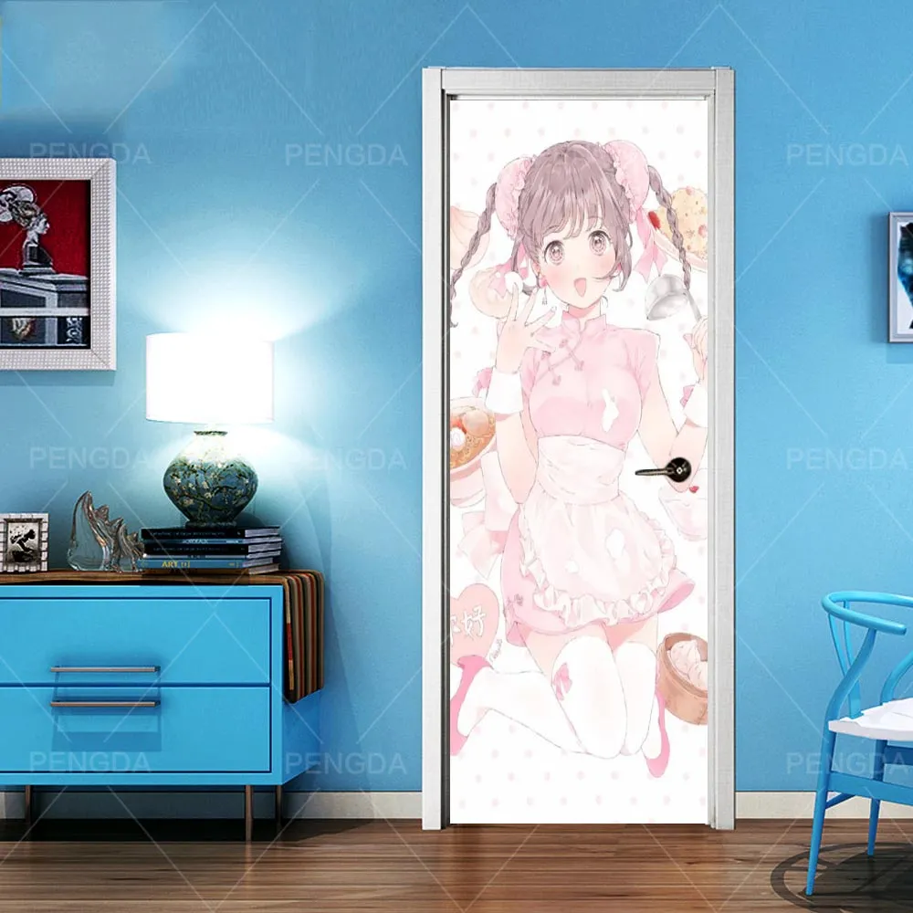 DIY mural waterproof wallpaper anime girl selfadhesive door stickers sticker canvas print picture decoration new bedroom home dec3681915