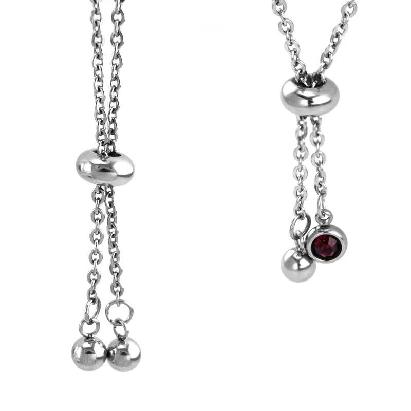 Catena di estensione scorrevole con cursore Birthstone in acciaio inossidabile al 100% collana, braccialetto, catena con chiusura a cursore regolabile in gioielli 10 pezzi218I