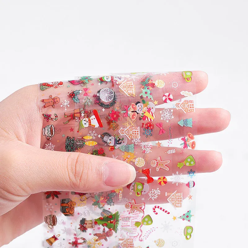 Nail Art Stickers Çıkartmaları Noel Cadılar Bayramı için Set Transferi Kağıt Nail Art Süslemeleri İpuçları Manikür Araçları Tırnak Çıkartmalar