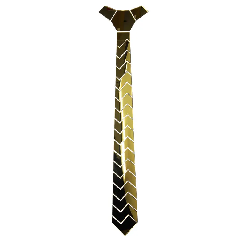 Halsband handgjorda geometriska mönster slips såg tandform silver spegel för män mode bröllop tillbehör smycken202j