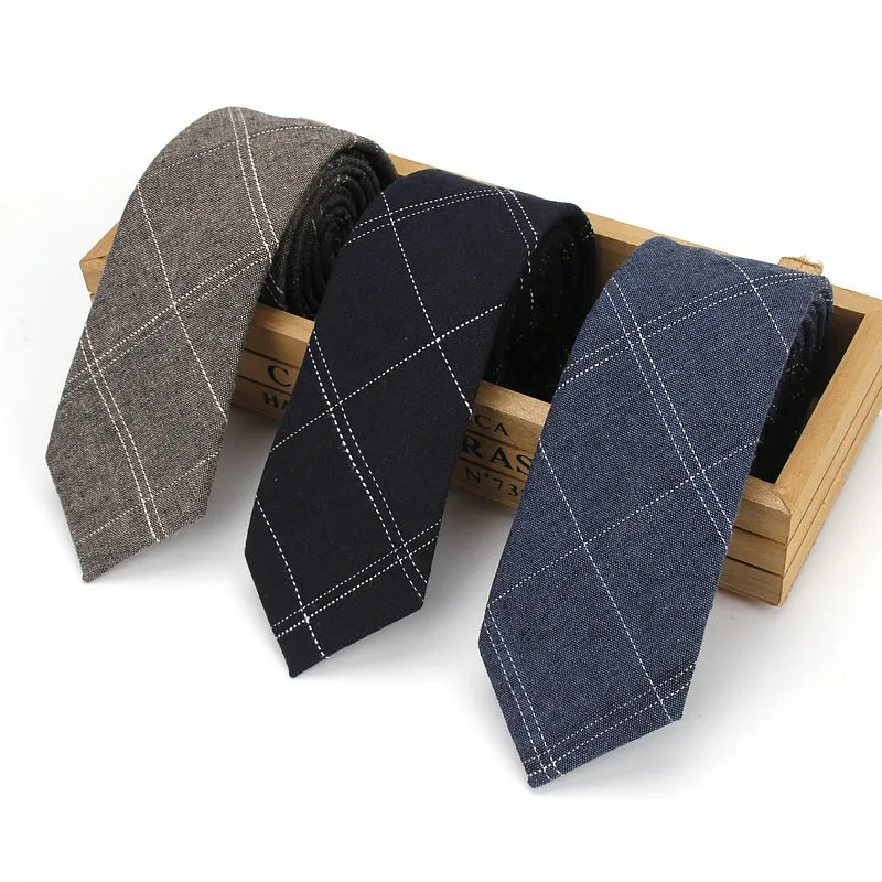 Ianthe 6 cm Cravatta da uomo classica Cravatta scozzese da uomo formale Cravatta da lavoro con fiocco Cravatta maschile in cotone sottile sottile Cravatta stretta Cravat1309m