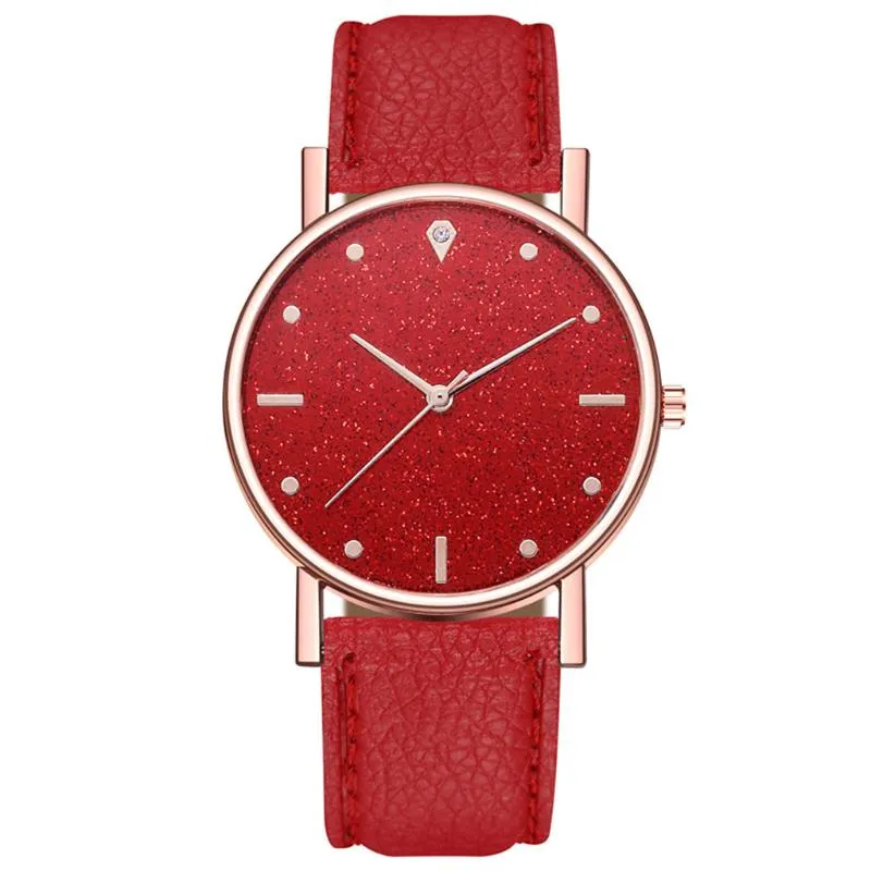 2020 Top Marke Hohe Qualität Strass Damen Damen Einfache Uhren Kunstleder Analog Quarz Armbanduhr Uhr Saat Gift1271M