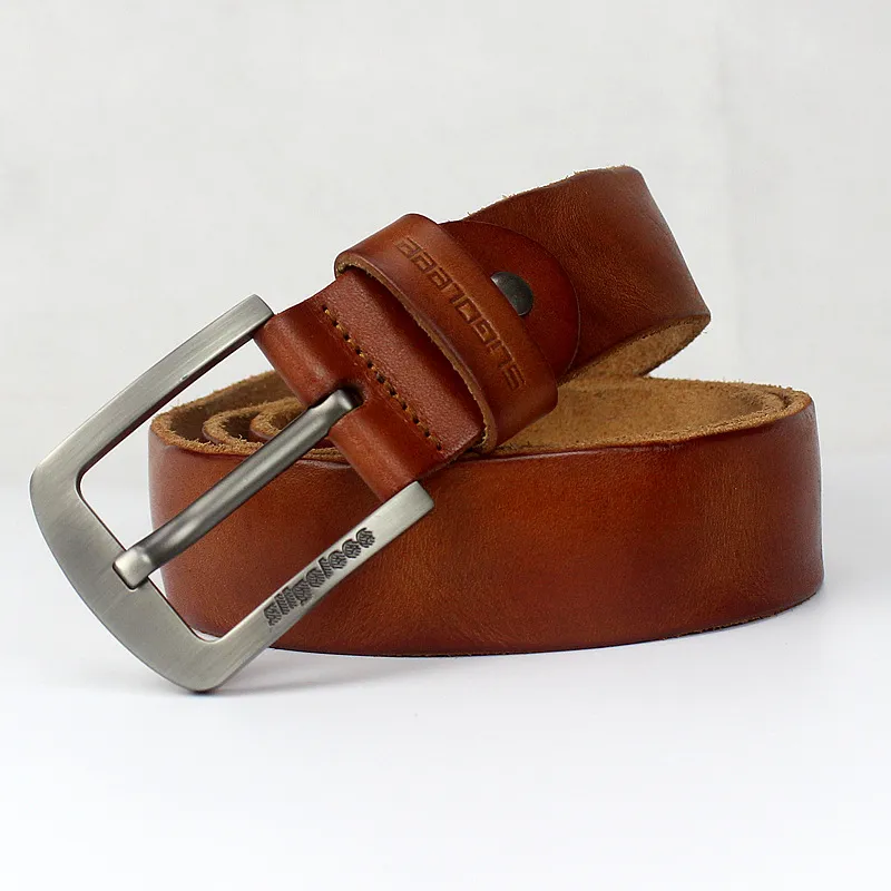 GEERSIDAN New designer high quality genuine leather men belt vintage wide pin buckle belt for men male jeans strap1293O