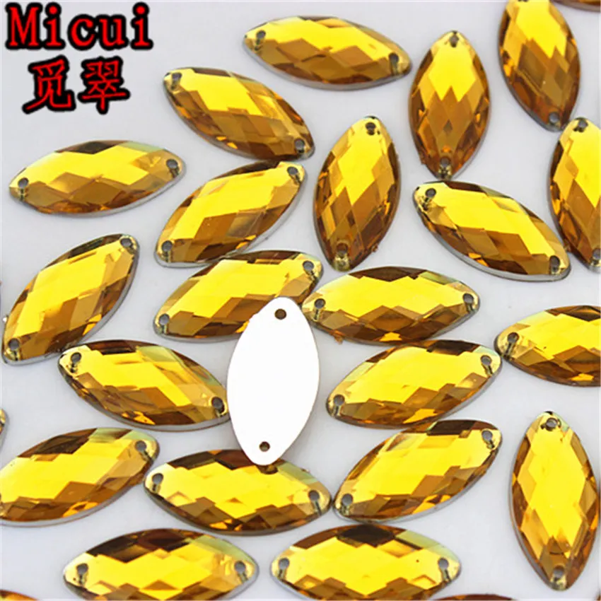 Micui 200 pz 9 18mm cristalli da cucire strass flatback cucire su pietra acrilica occhio di cavallo strass cristallo vestiti gioielli ZZ602255N