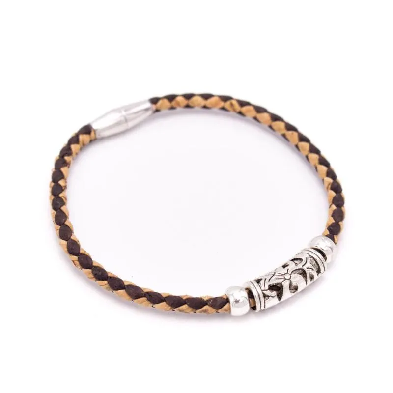 5UNITS Natural 3mm round Cork with zamak animal beads handmade bracelet for women jewelry bracelet jewelry BR-452-51225M