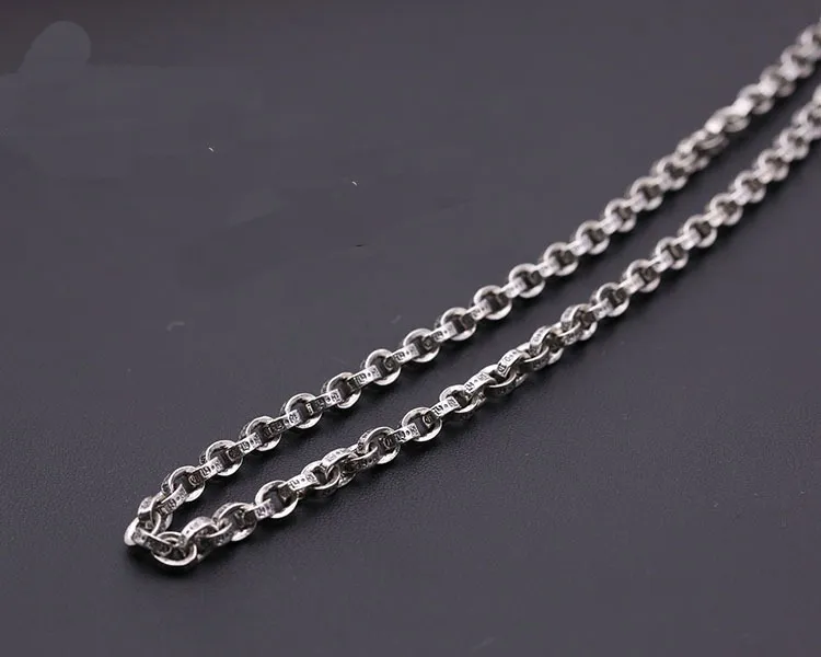 4mm 5mm Katı 925 Sterling Gümüş Kolye Zinciri Erkek Kadın Mücevher Hediyesi A50041310P