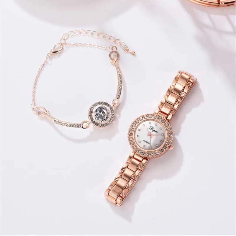 Luxury Bracelet Watches Set For Women Fashion Geometric Bangle Quartz Clock Ladies Wrist Watch Zegarek Damski274E