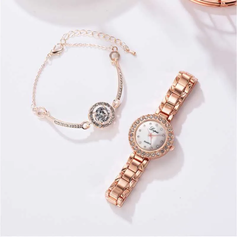 Pulseira de luxo relógios conjunto para mulheres moda geométrica pulseira relógio de quartzo senhoras relógio de pulso zegarek damski239j