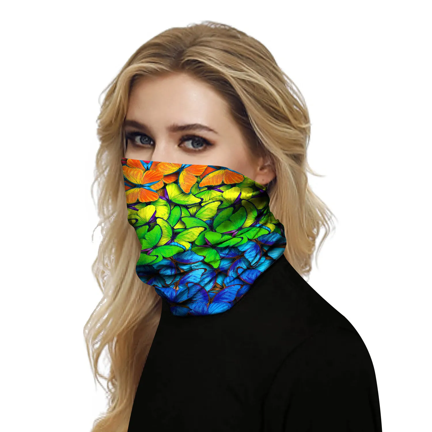 Folha de impressão digital máscara de montanhismo ao ar livre máscara à prova de insetos de faixa de cabelo multiuso lenço de tampa da tampa da tampa