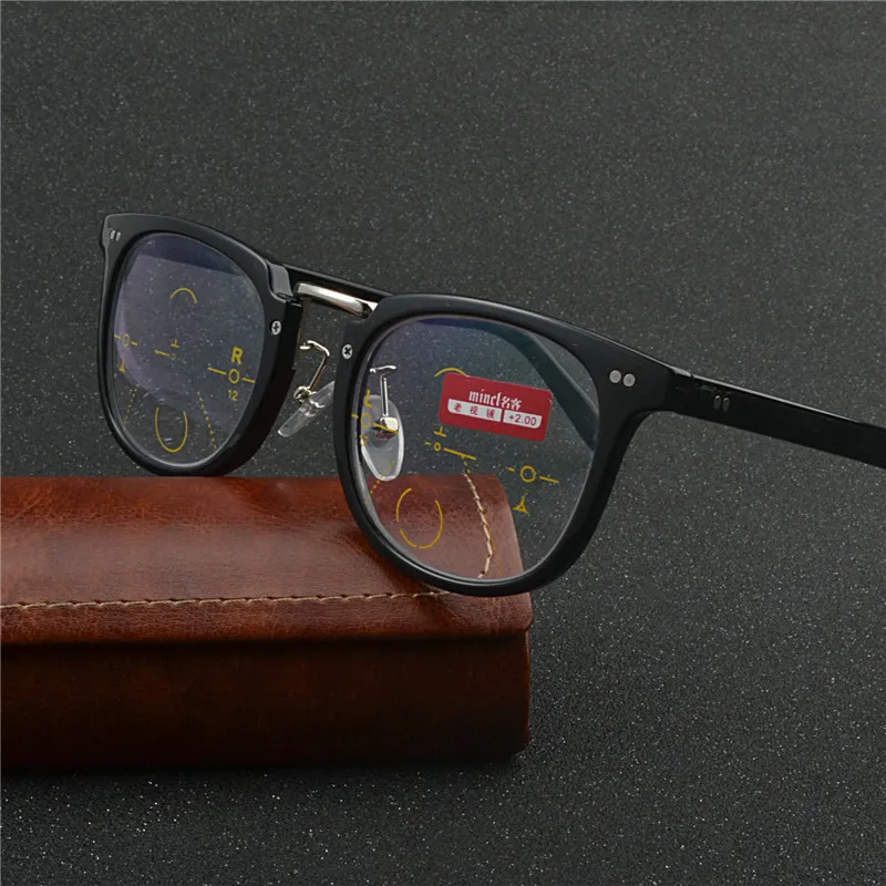 Sunglasses 2021 Women Multifocal Lenses Reading Glasses Men Fashion Half Rim Progressive Square Diopter FML1280m