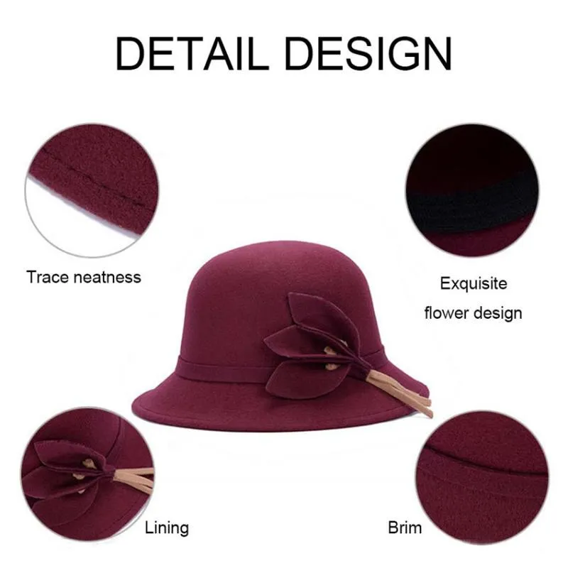 Fedora Hatの女性が帽子を感じましたビンテージタッセルレディースウールFedora Hat Bucket Hats 6色SombreroMujer2020292K