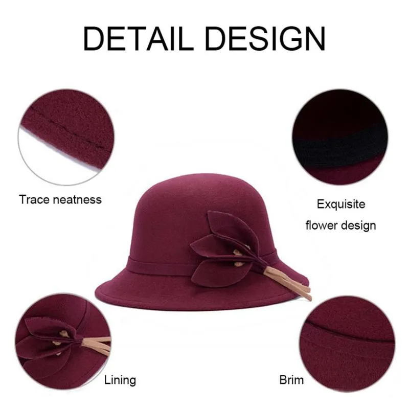 Fedora Hat Women Feel Hats Vintage Tassel Ladies Wełna Fedora Hat Busket Hats 6 Colours Sombrero Mujer 2020230G