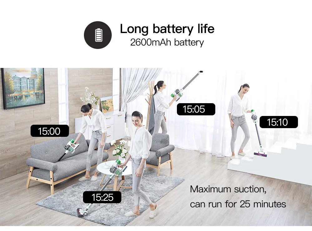 Proscenic P9 2-in-1-Staubsauger, 15.000 Pa, Saugleistung, 2.600 mA Li-Ionen-Akku mit NIDEC-Motor