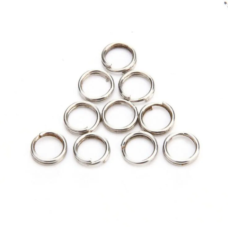 1000 pezzi di anelli di pesca in acciaio inossidabile anelli spaccati esca resistente anello solido esche ad anello 7mm 150lbs297M