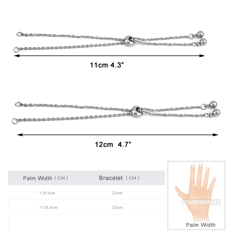 100% Stainless Steel Birthstone Slider Slide Extender Chain For Necklace Bracelet Adjustable Slider Clasp Chain In Jewelry 218I