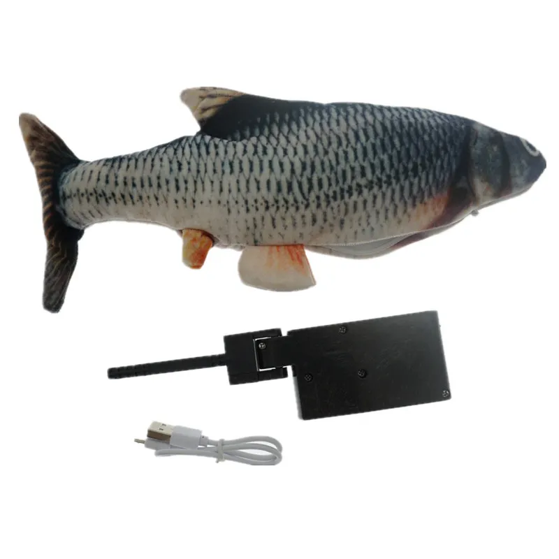 30 cm Pet Cat Toy USB Laddning Simulering Elektrisk dans Moving Floppy Fish Cats Toy for Cat Toys Interactive Dog Drop1148873