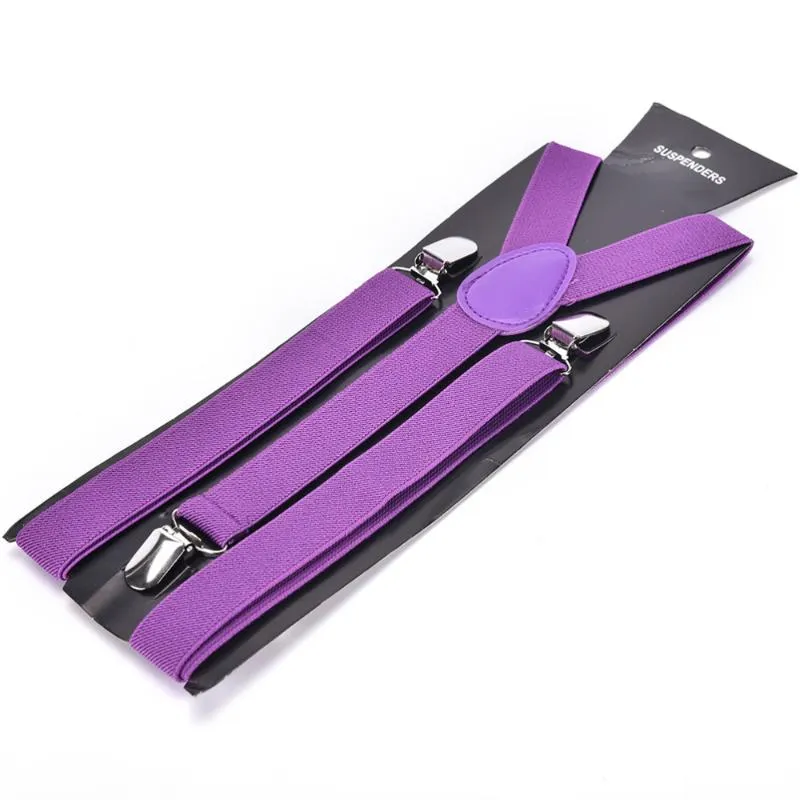 Mode unisex justerbar klipp-på hängslen elast kvinnor 3 clip-on y-back suspenders mens elastiska hängslen för byxor för övergripande1232c