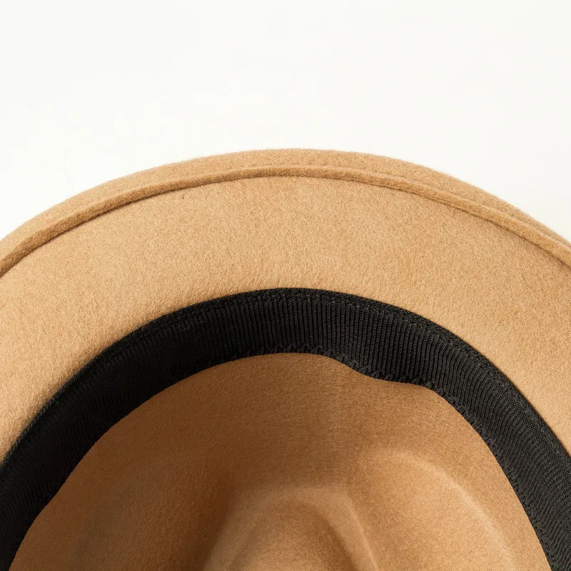 ウールフェドーラハット女性のための秋の冬の帽子ユニセックスフランジングファッションジャズキャップフェルトハットトップヴィンテージレディースレッドブラック185f