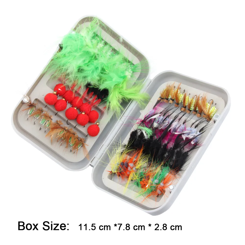 dry fly fishing lure set with box artificial trout carp bass Butterfly Insect bait freshwater saltwater flyfishing lures322h
